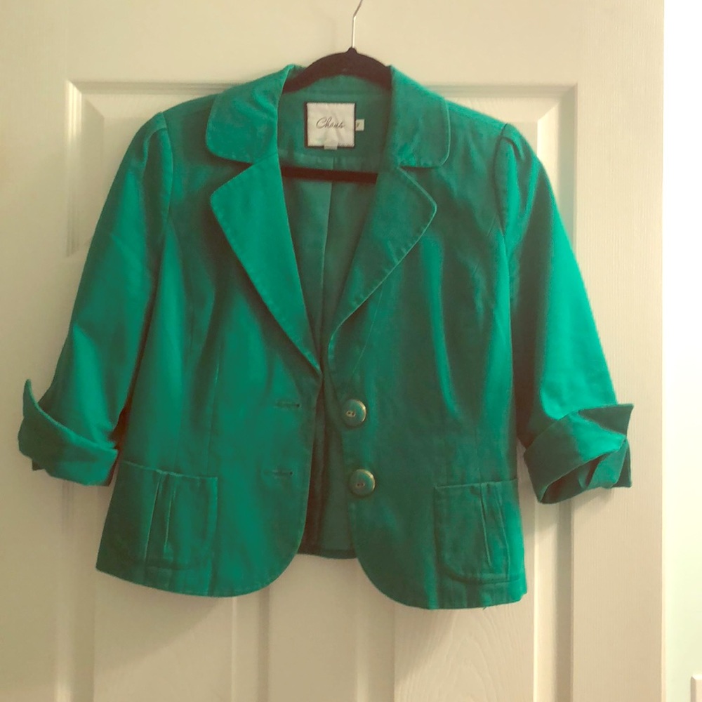 Chaus green cropped blazer - really cute!